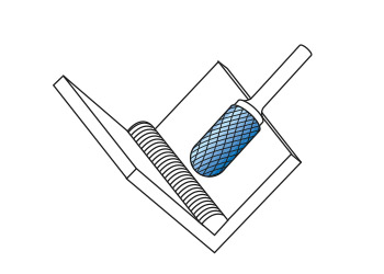 Борфреза твердосплавная форма C (цилиндр со сферическим концом), насечка HP-8, с покрытием Blue-Tec