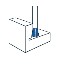 Борфреза твердосплавная форма N (перевернутый конус), насечка HP-2, с покрытием Blue-Tec