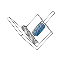 Борфреза твердосплавная форма C (цилиндр со сферическим концом), насечка HP-4, с покрытием Blue-Tec