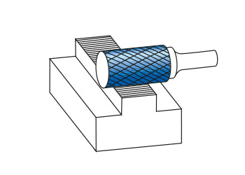 Борфреза твердосплавная форма A (цилиндр с гладким торцом), насечка HP-8, с покрытием Blue-Tec