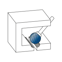 Борфреза твердосплавная форма D (сфера), насечка HP-2, с покрытием Blue-Tec