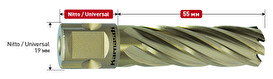 Корончатые сверла GOLD-LINE 55 мм, хвостовик Weldon 19+Nitto, 20.1620 Корончатые сверла GOLD-LINE 55 мм, хвостовик Weldon 19+Nitto, 20.1620