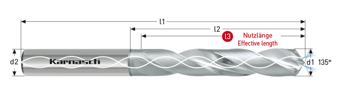Твёрдосплавное сверло с внутренним подводом СОЖ для сверления в алюминиевых сплавах-композитных материалах для станков с ЧПУ
